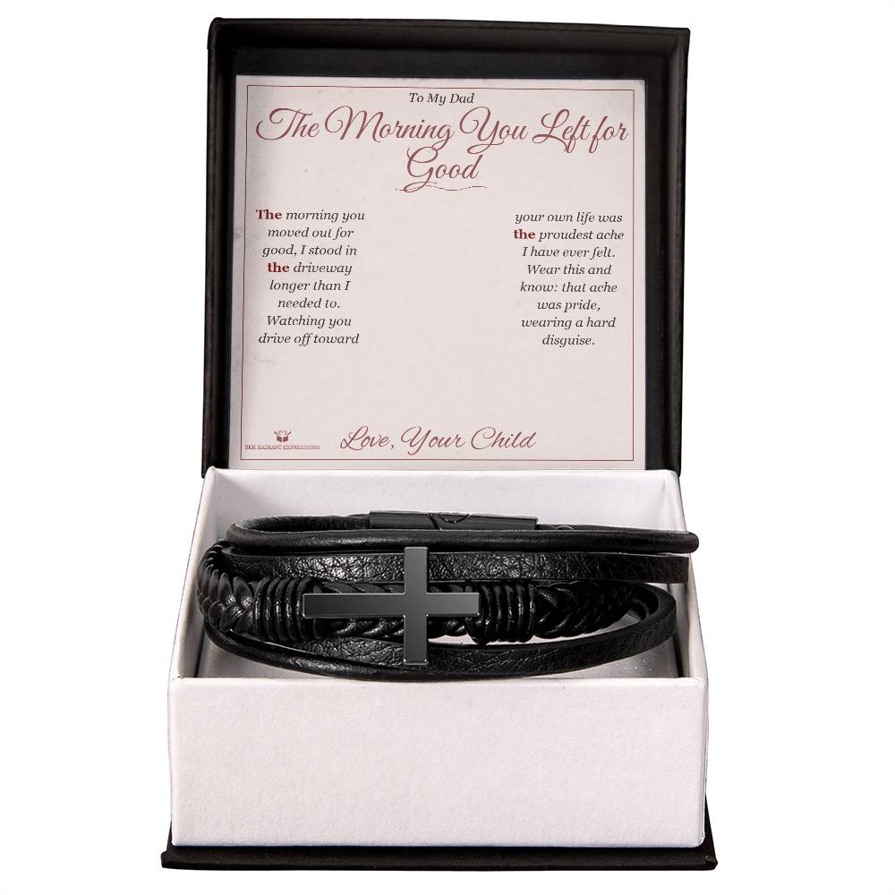 The Morning You Left for Good - Men's Cross Bracelet for Dad - personalized keepsake gift from SKH Radiant Expressions