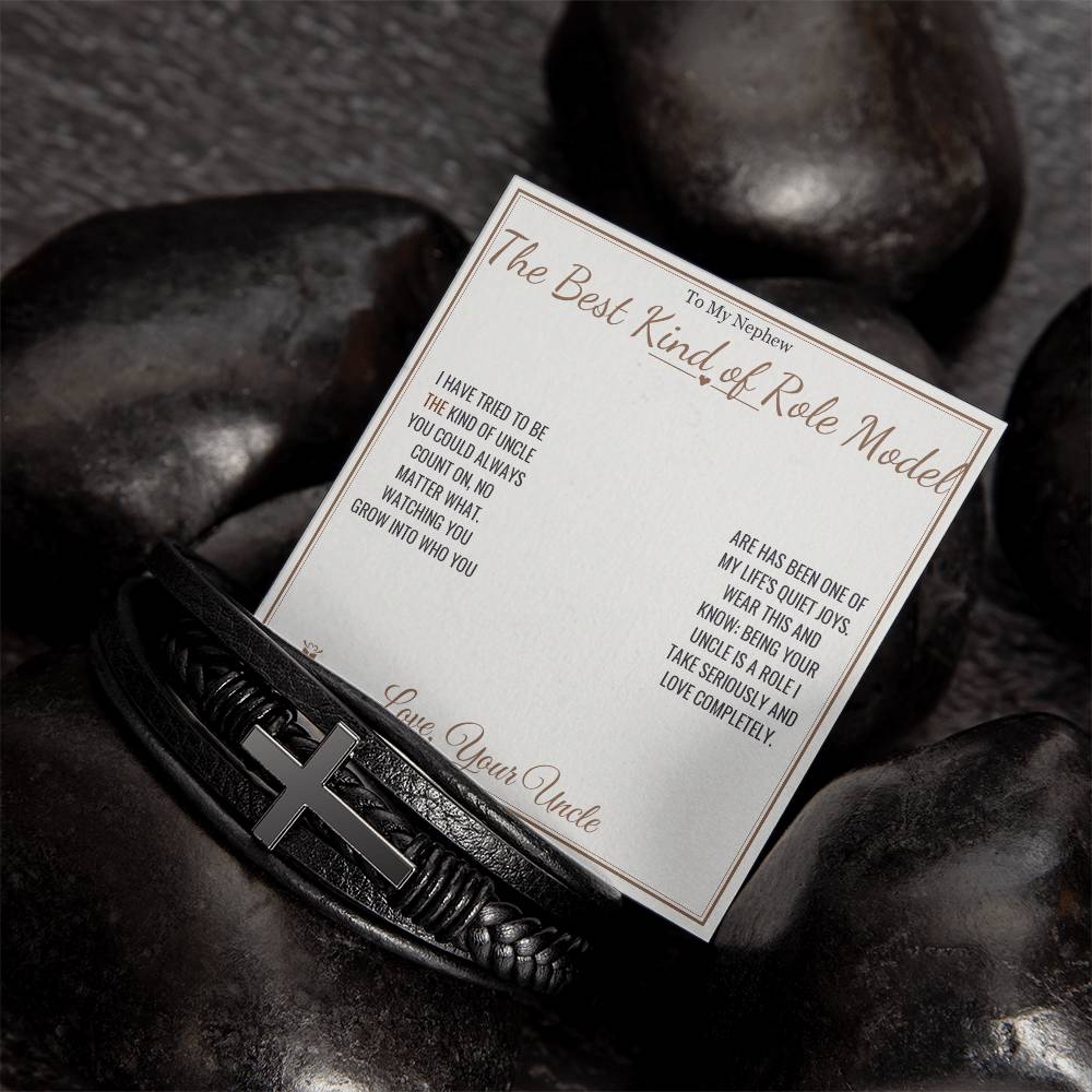 The Best Kind of Role Model - Men's Cross Bracelet for Nephew