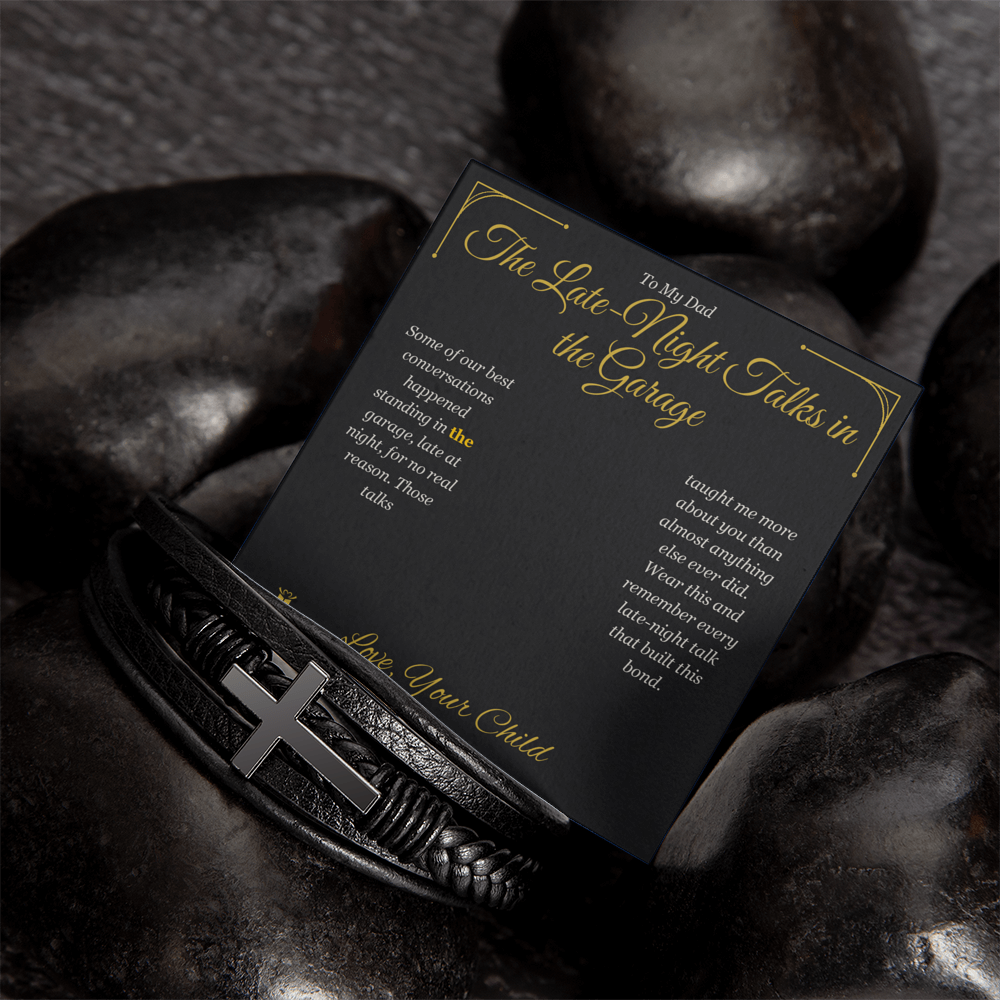 The Late-Night Talks in the Garage - Men's Cross Bracelet for Dad