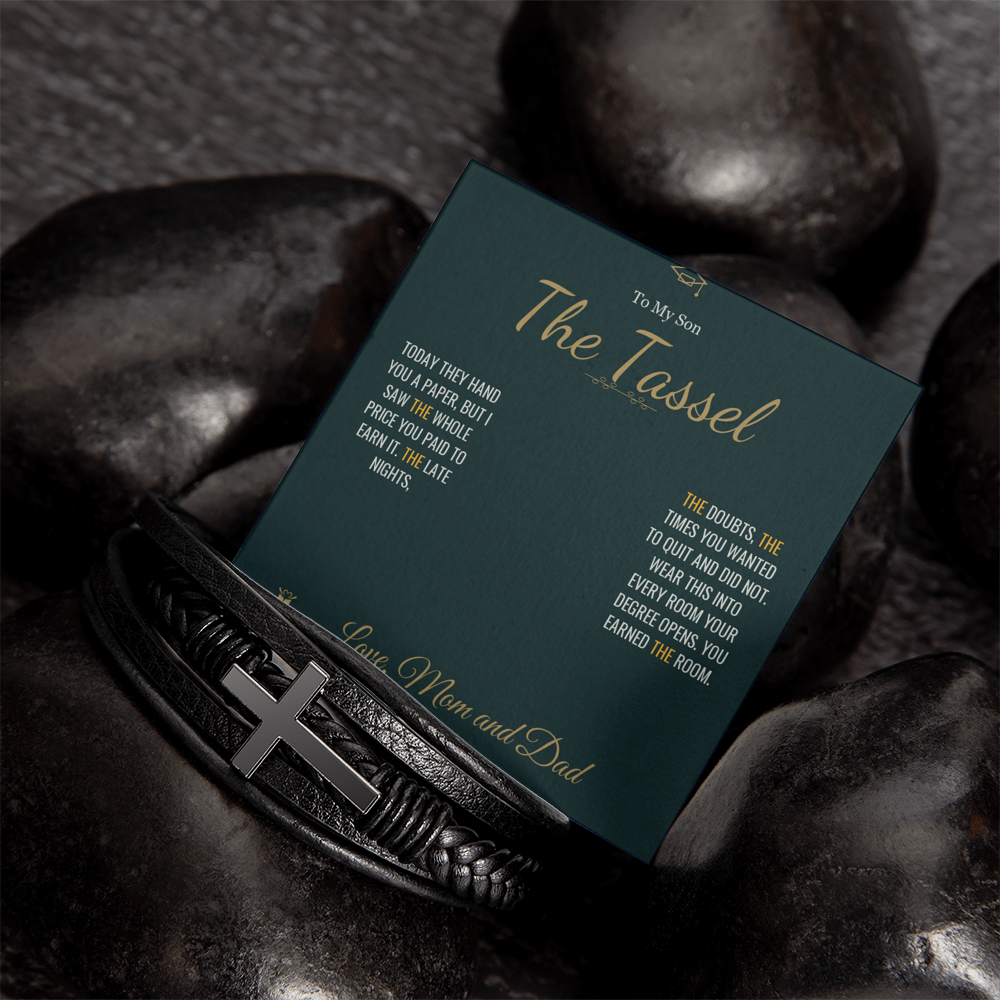 The Tassel - Men's Cross Bracelet for Son