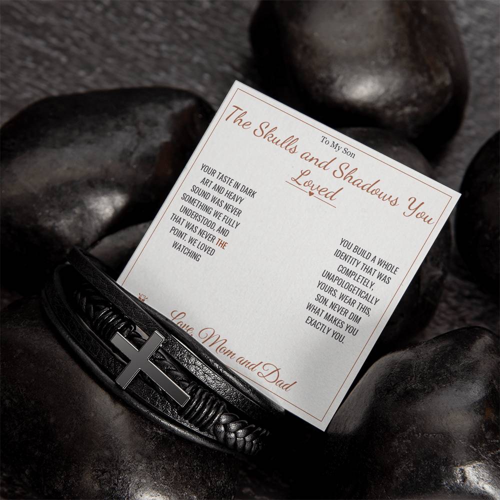 The Skulls and Shadows You Loved - Men's Cross Bracelet for Son