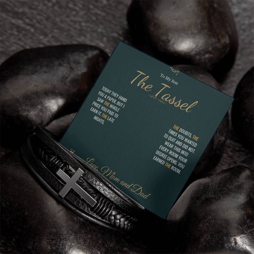 The Tassel - Men's Cross Bracelet for Son