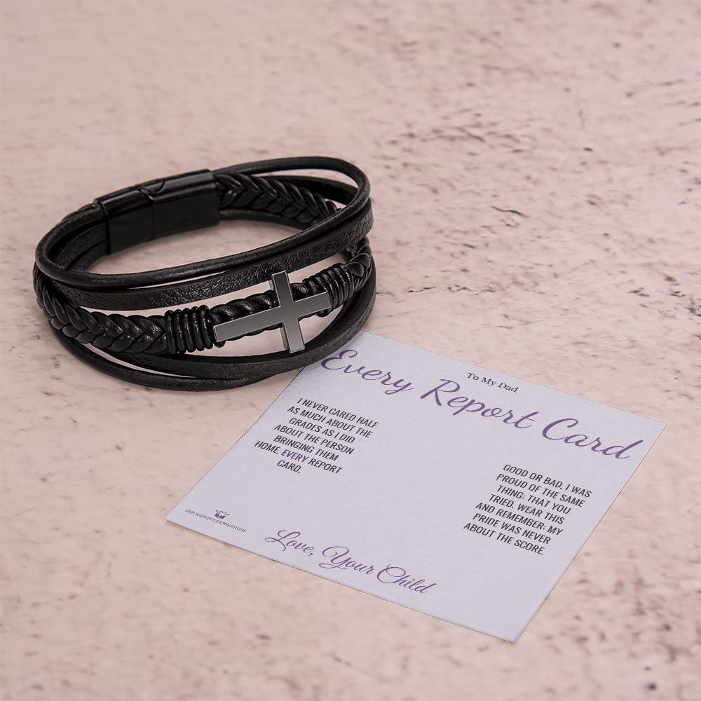 Every Report Card - Men's Cross Bracelet for Dad