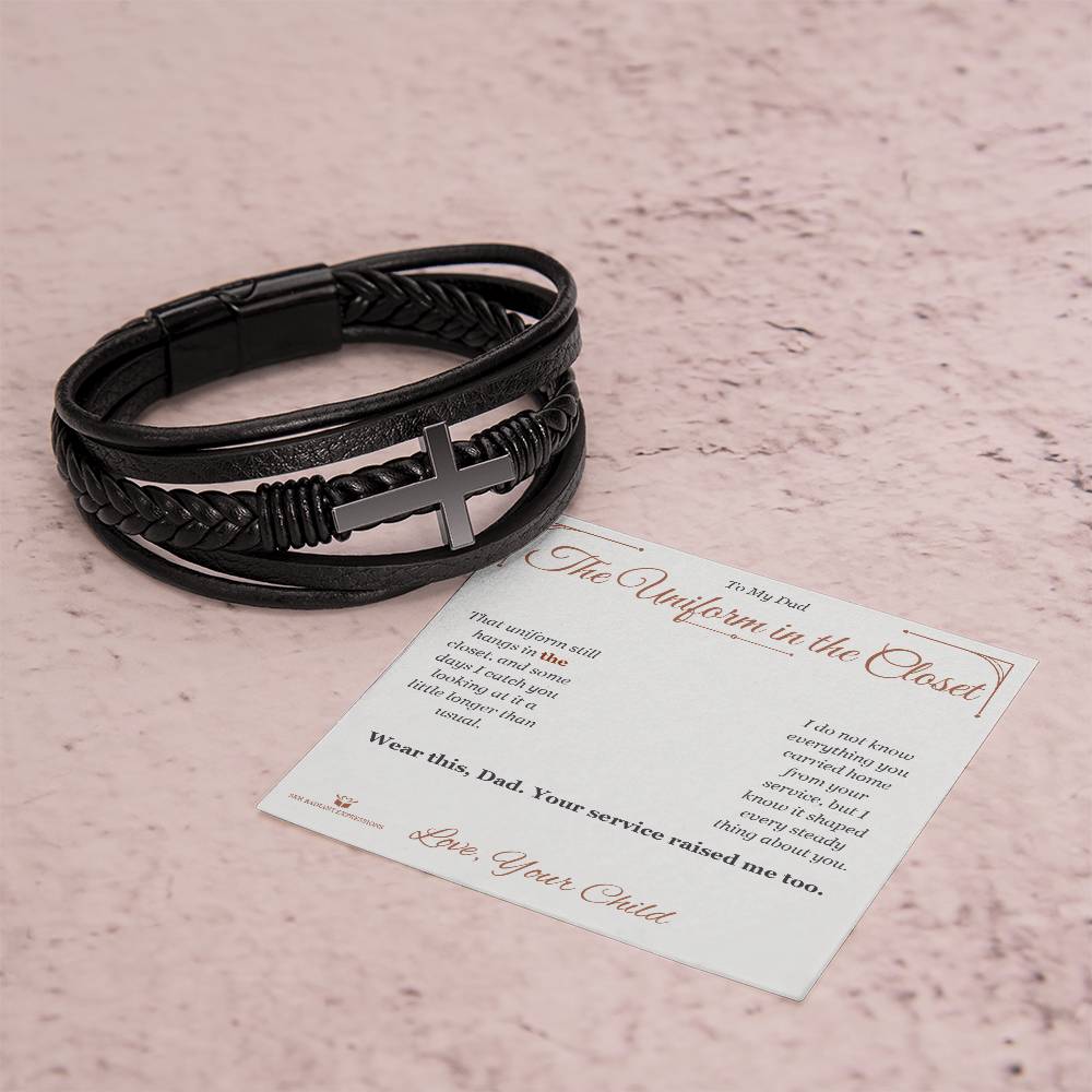 The Uniform in the Closet - Men's Cross Bracelet for Dad