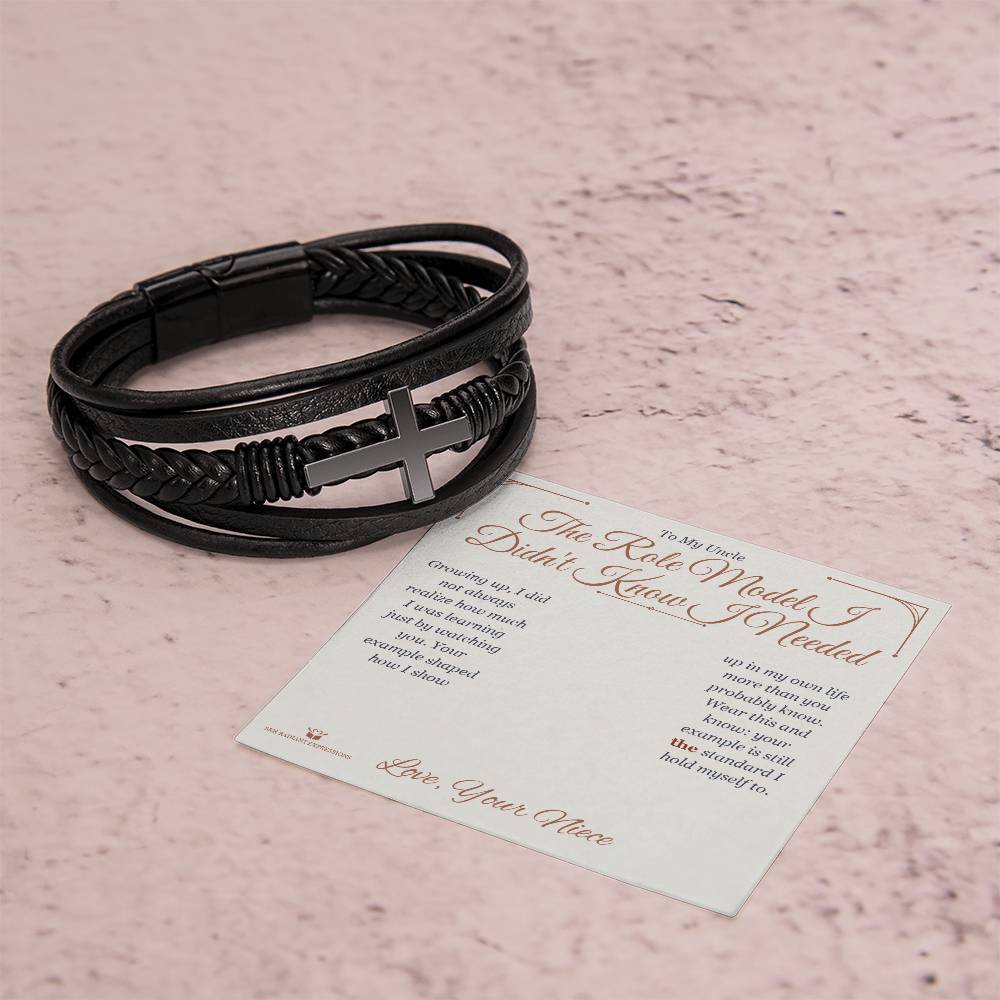 The Role Model I Didn't Know I Needed - Men's Cross Bracelet for Uncle