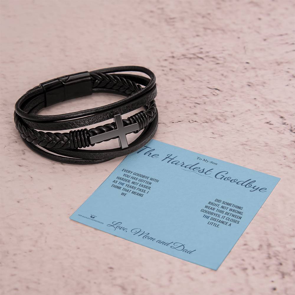 The Hardest Goodbye - Men's Cross Bracelet for Son