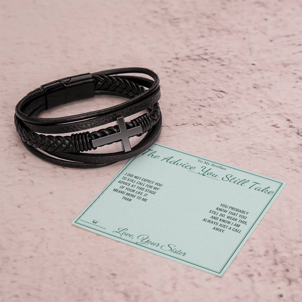 The Advice You Still Take - Men's Cross Bracelet for Brother