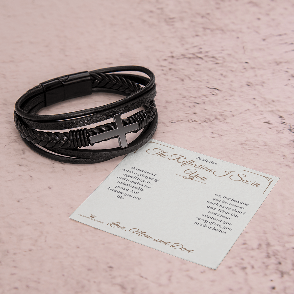 The Reflection I See in You - Men's Cross Bracelet for Son