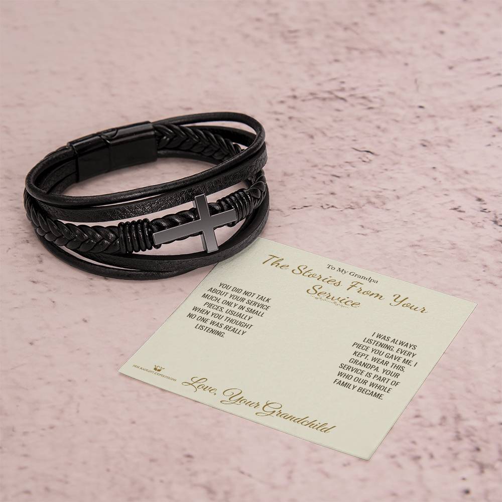 The Stories From Your Service - Men's Cross Bracelet for Grandfather