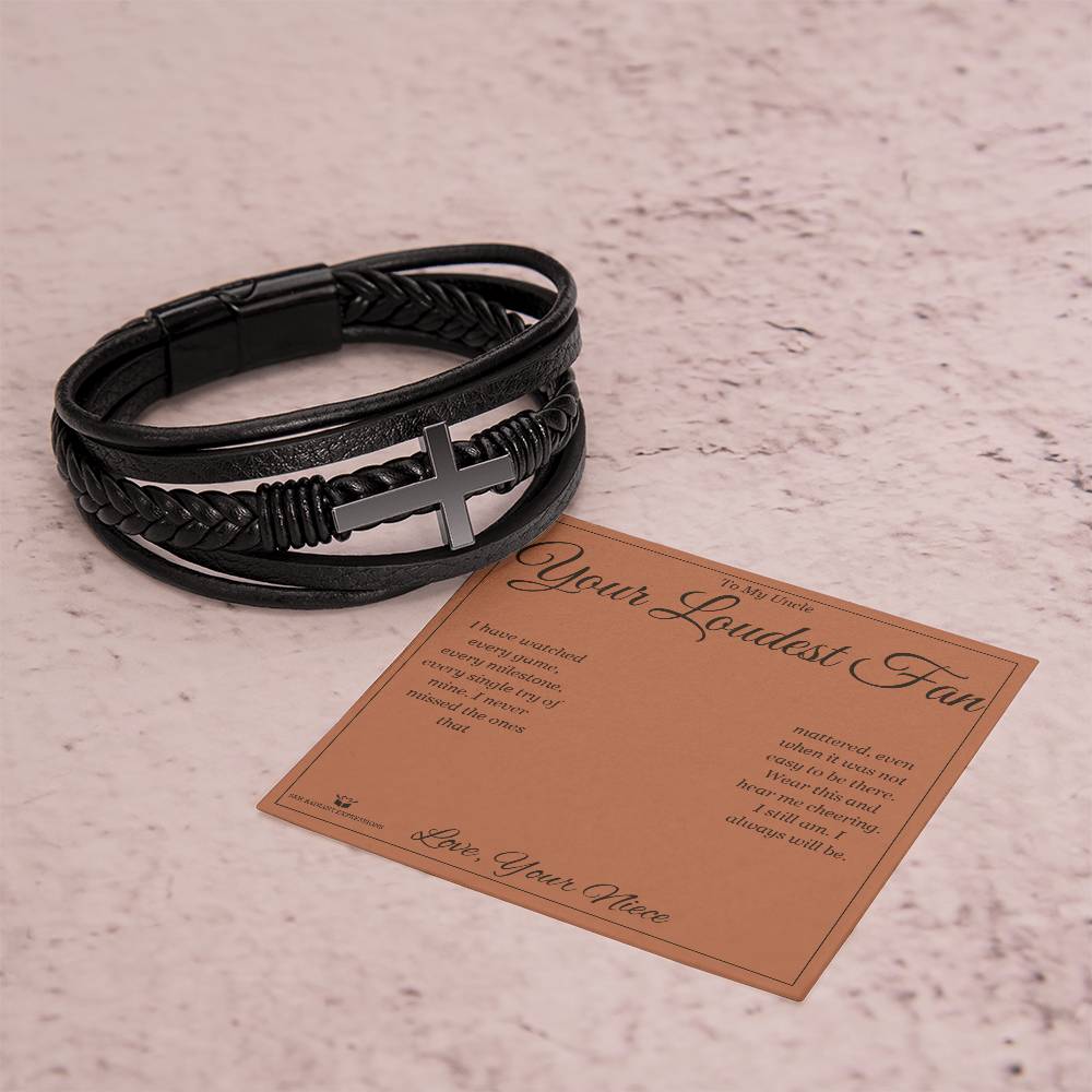 Your Loudest Fan - Men's Cross Bracelet for Uncle