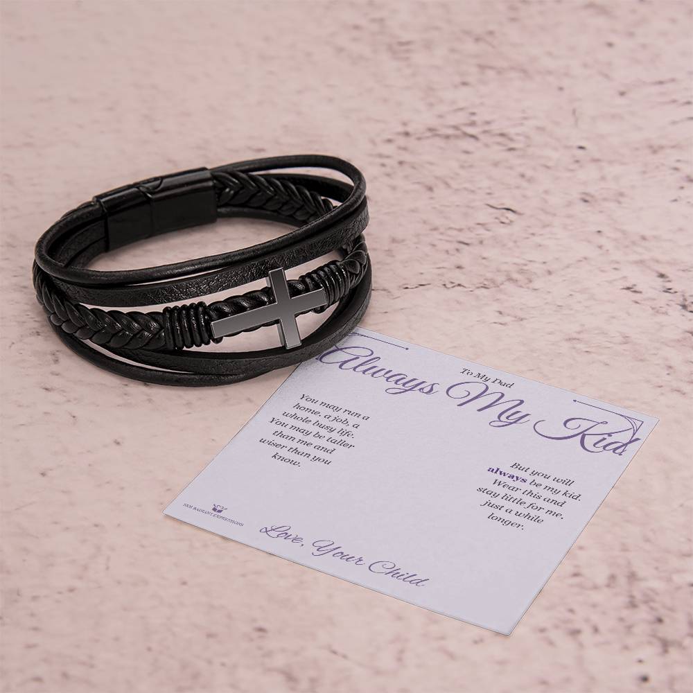 Always My Kid - Men's Cross Bracelet for Dad