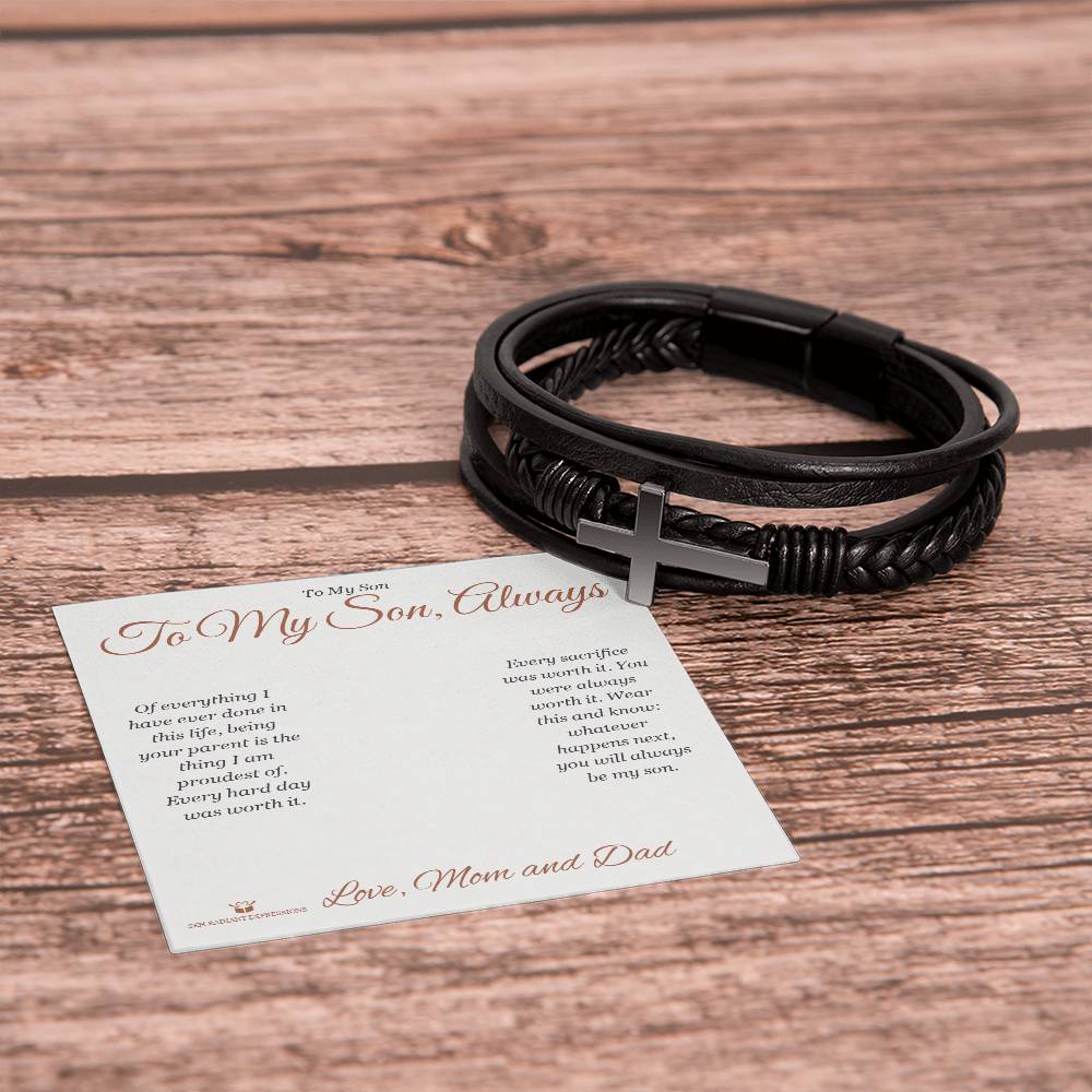 To My Son, Always - Men's Cross Bracelet for Son