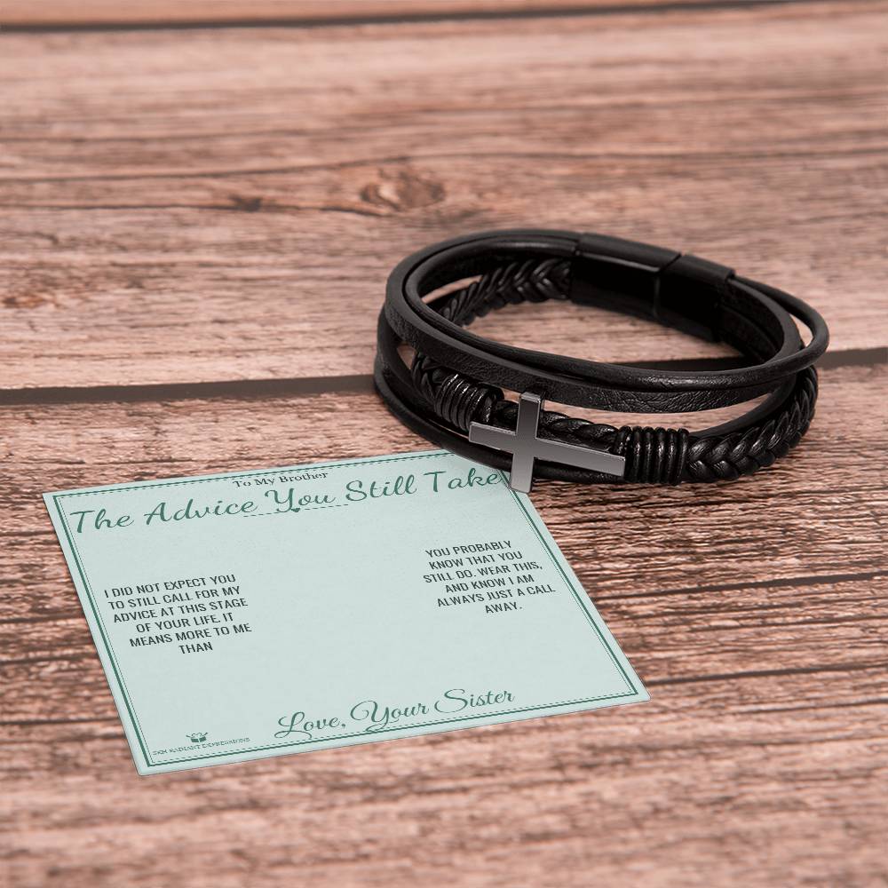 The Advice You Still Take - Men's Cross Bracelet for Brother