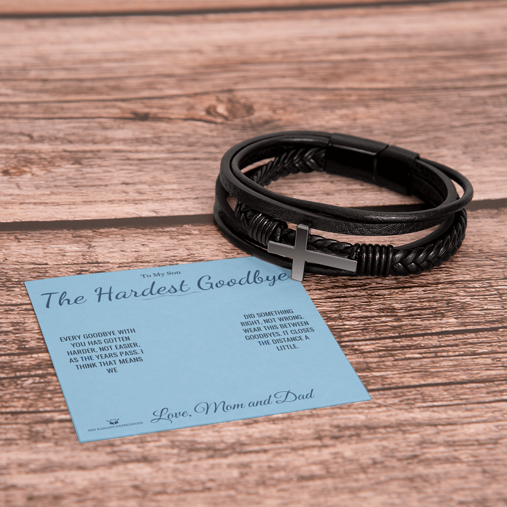 The Hardest Goodbye - Men's Cross Bracelet for Son