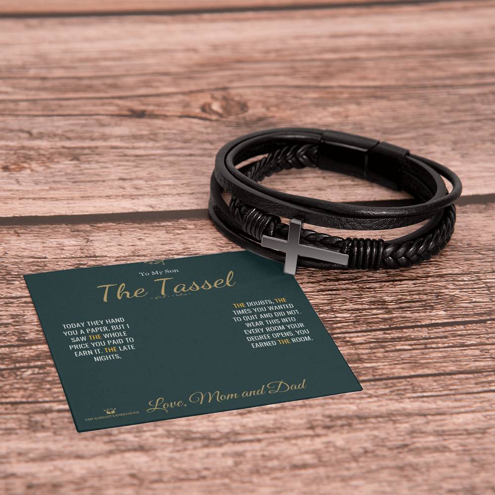 The Tassel - Men's Cross Bracelet for Son