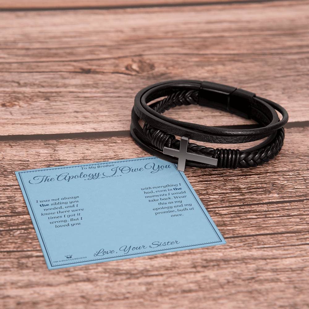 The Apology I Owe You - Men's Cross Bracelet for Brother