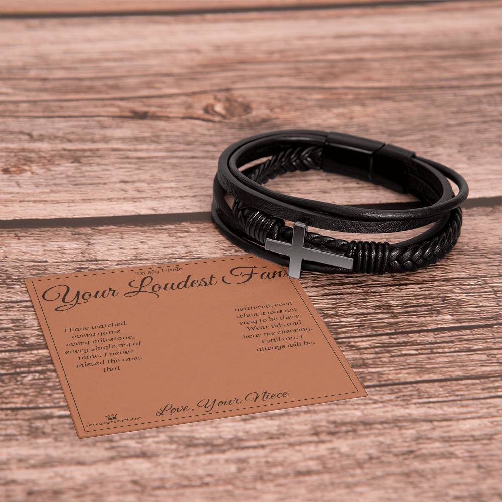 Your Loudest Fan - Men's Cross Bracelet for Uncle