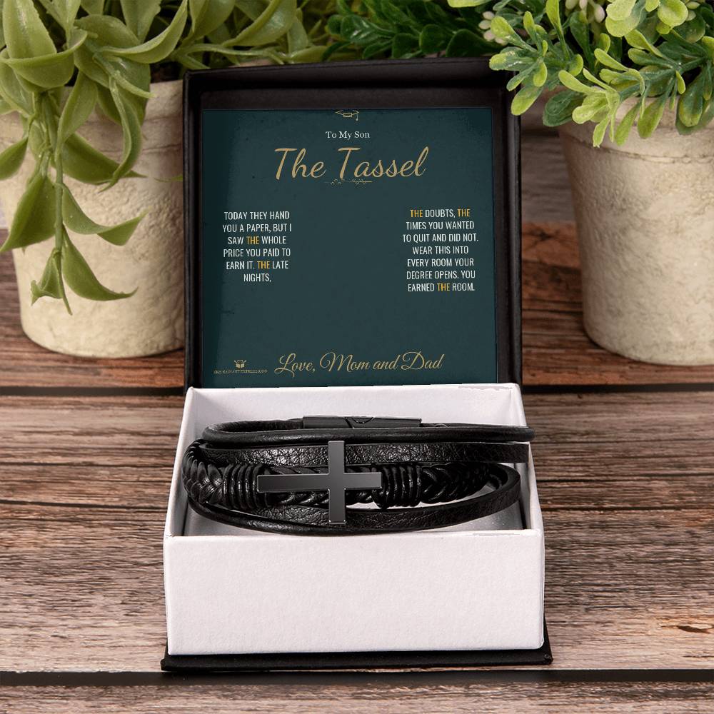 The Tassel - Men's Cross Bracelet for Son