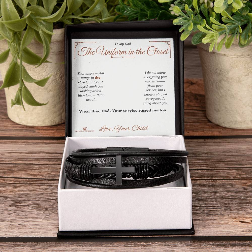 The Uniform in the Closet - Men's Cross Bracelet for Dad