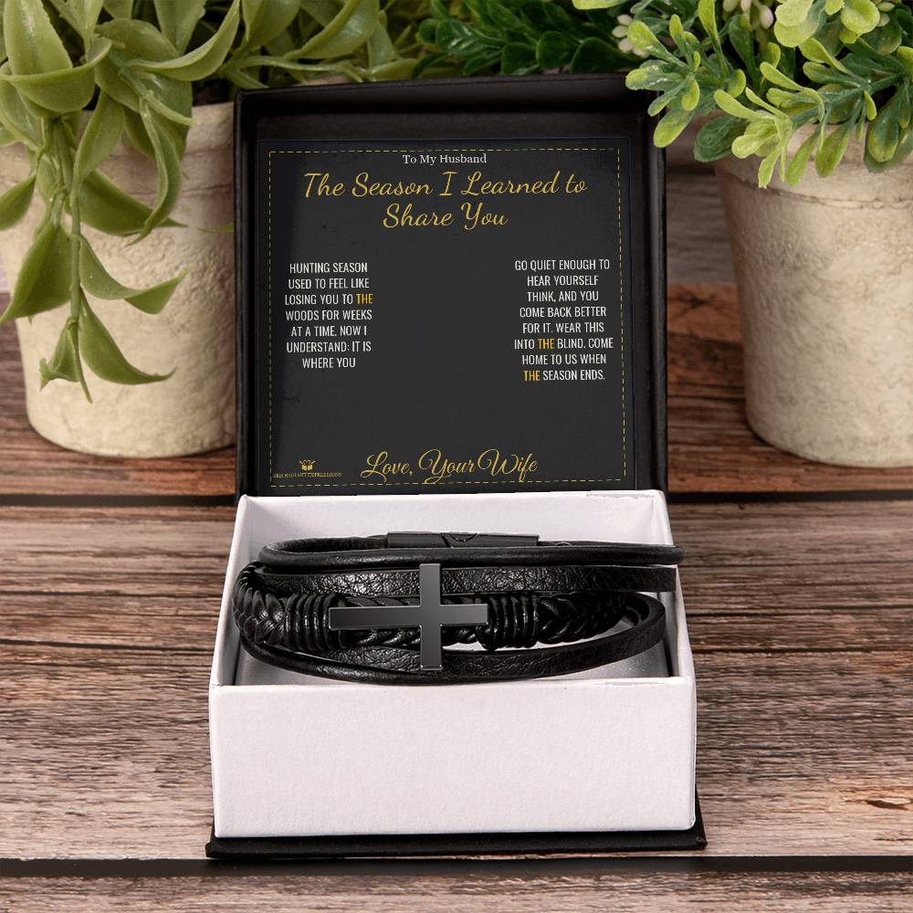 The Season I Learned to Share You - Men's Cross Bracelet for Husband