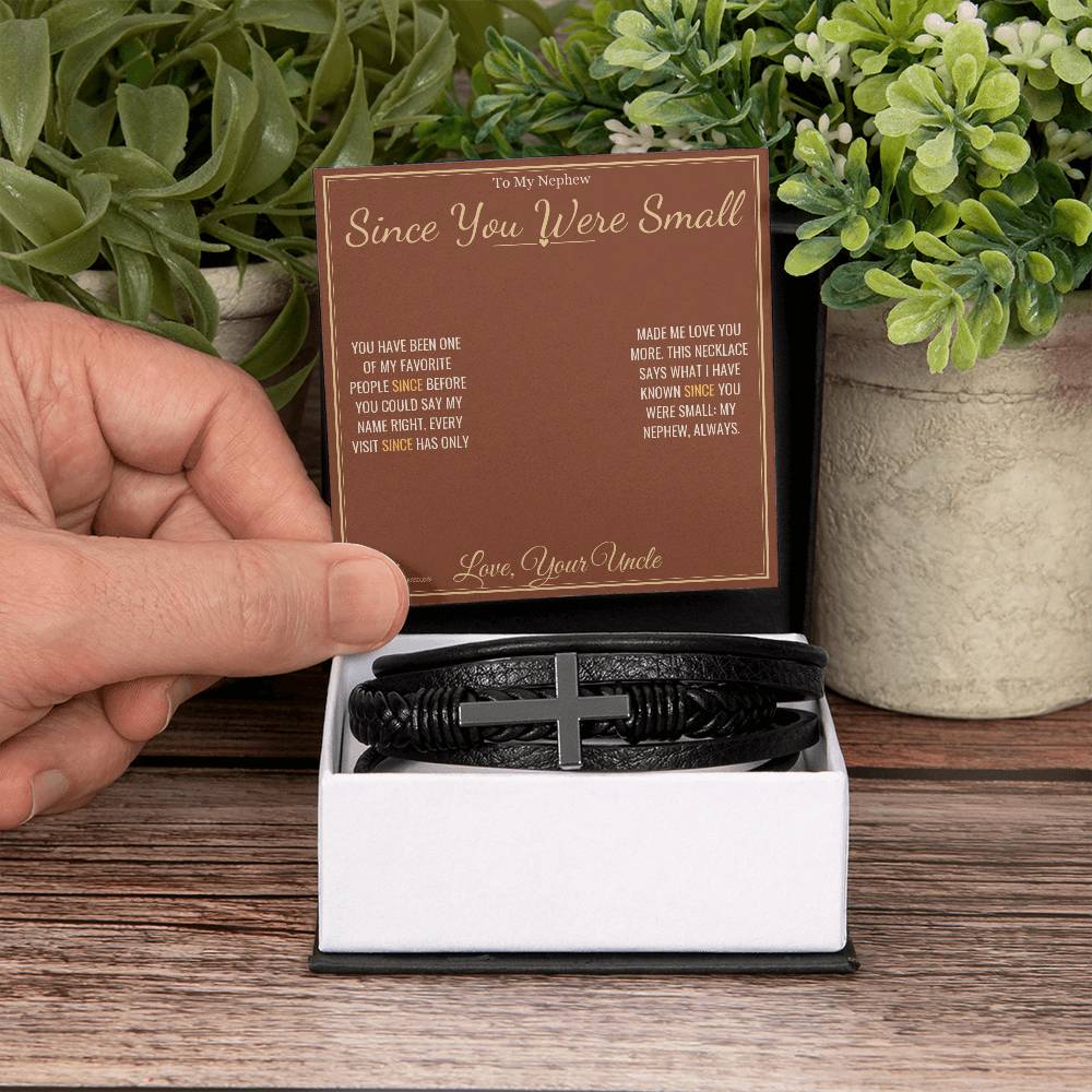 Since You Were Small - Men's Cross Bracelet for Nephew