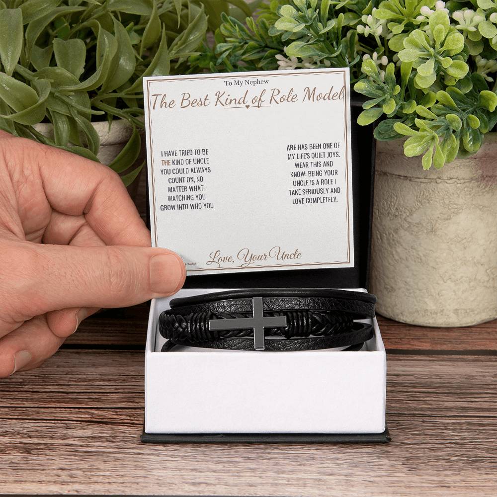 The Best Kind of Role Model - Men's Cross Bracelet for Nephew