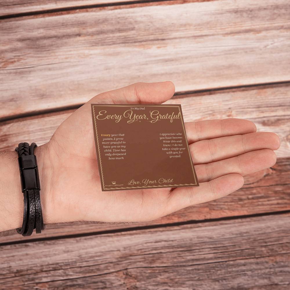 Every Year, Grateful - Men's Cross Bracelet for Dad