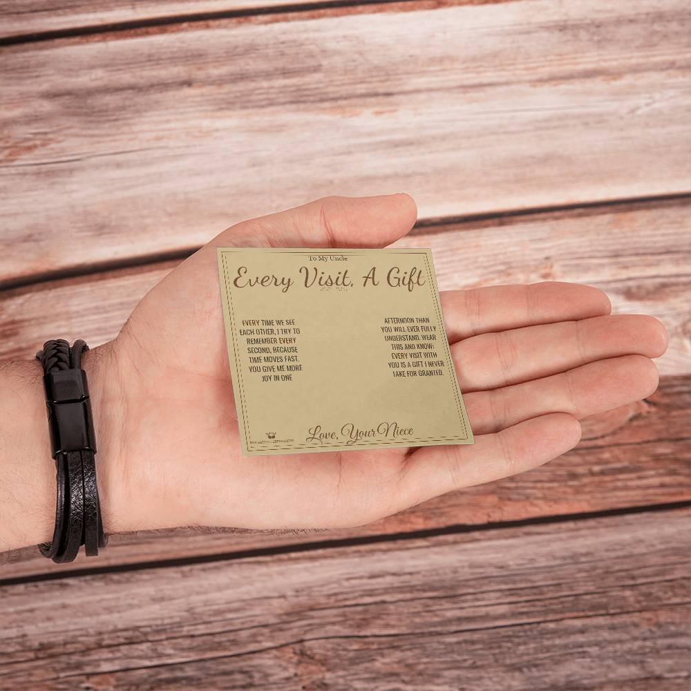 Every Visit, A Gift - Men's Cross Bracelet for Uncle