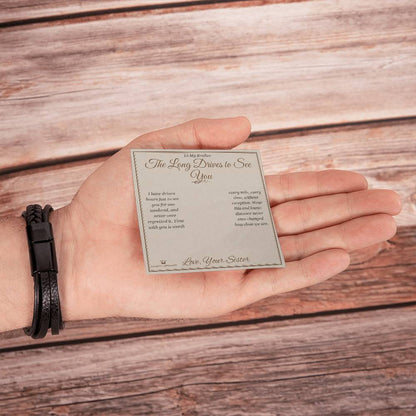 The Long Drives to See You - Men's Cross Bracelet for Brother