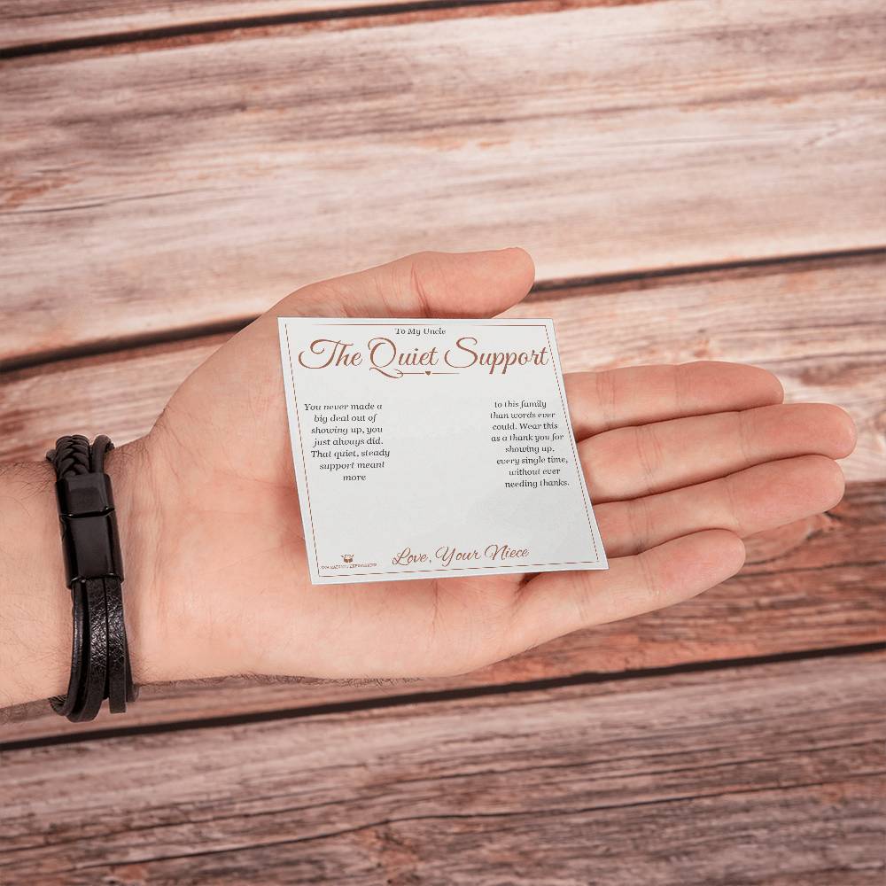 The Quiet Support - Men's Cross Bracelet for Uncle