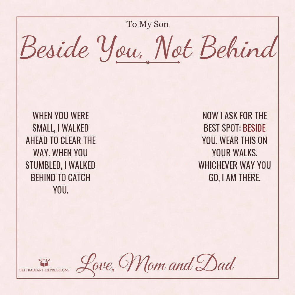 Beside You, Not Behind - Men's Cross Bracelet for Son