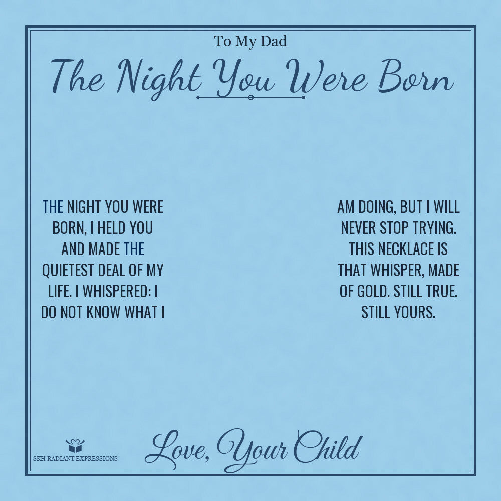 The Night You Were Born - Men's Cross Bracelet for Dad