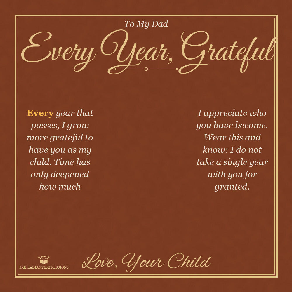 Every Year, Grateful - Men's Cross Bracelet for Dad