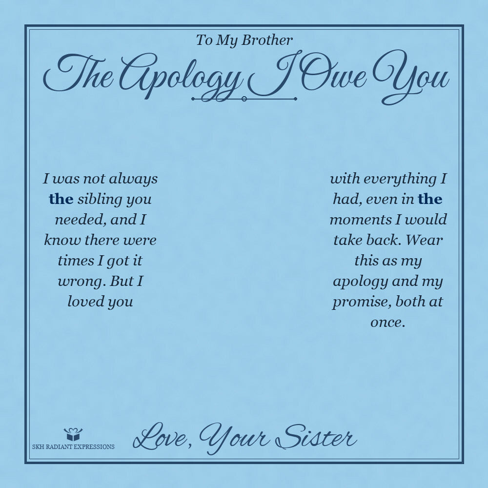 The Apology I Owe You - Men's Cross Bracelet for Brother