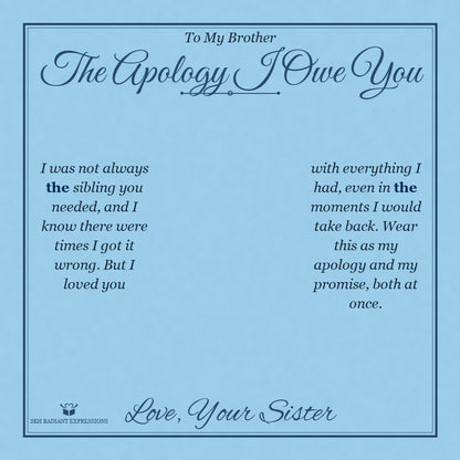 The Apology I Owe You - Men's Cross Bracelet for Brother