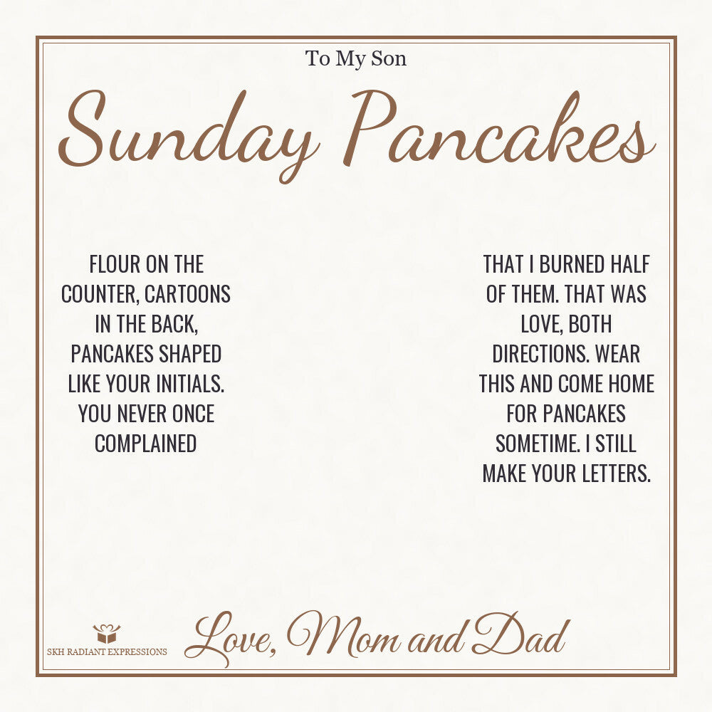Sunday Pancakes - Men's Cross Bracelet for Son