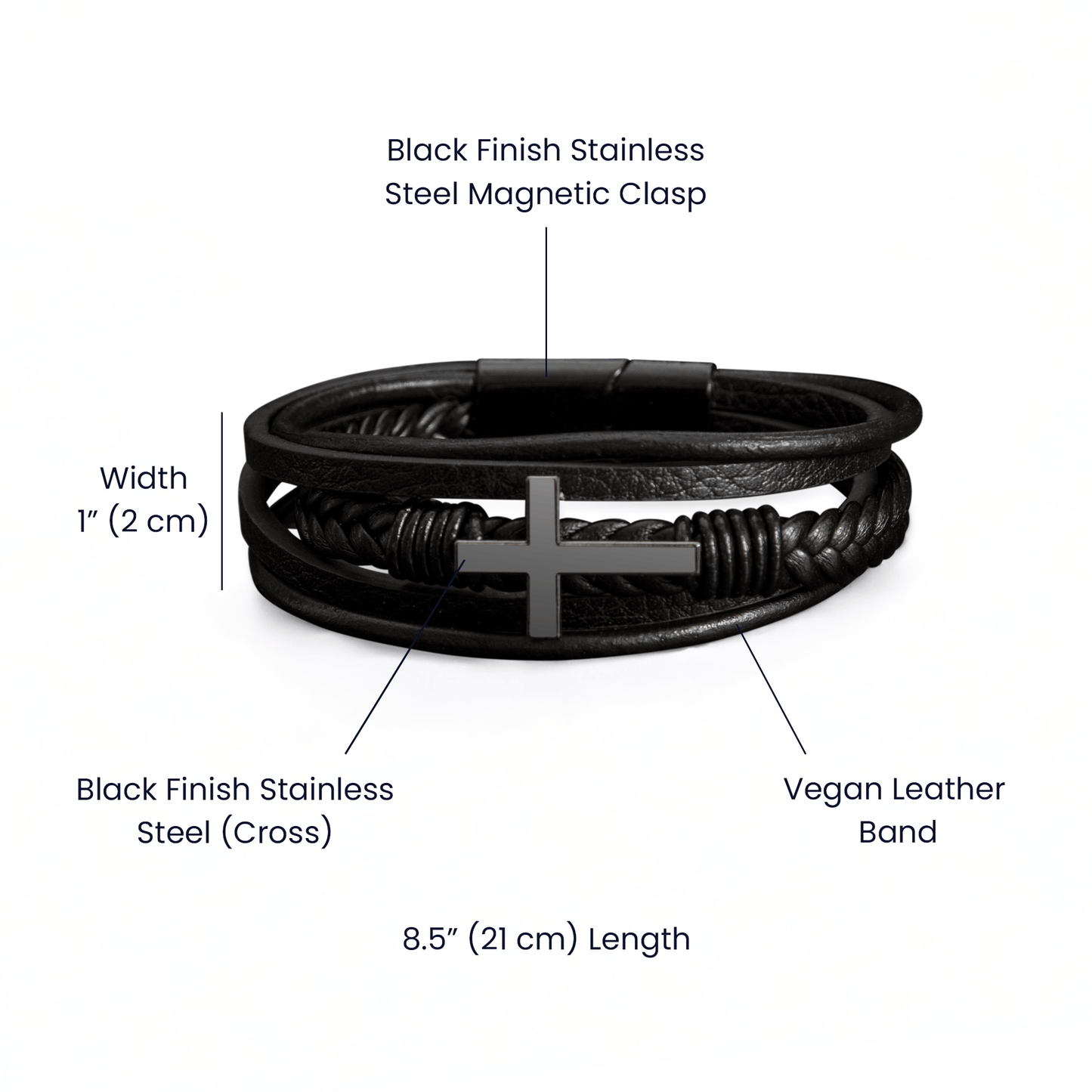 The Role Model I Didn't Know I Needed - Men's Cross Bracelet for Uncle - personalized keepsake gift from SKH Radiant Expressions