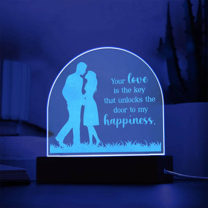 Engraved Acrylic Dome Plaque with message for her