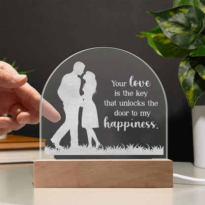 Acrylic Dome Plaque engraved with your own words for her