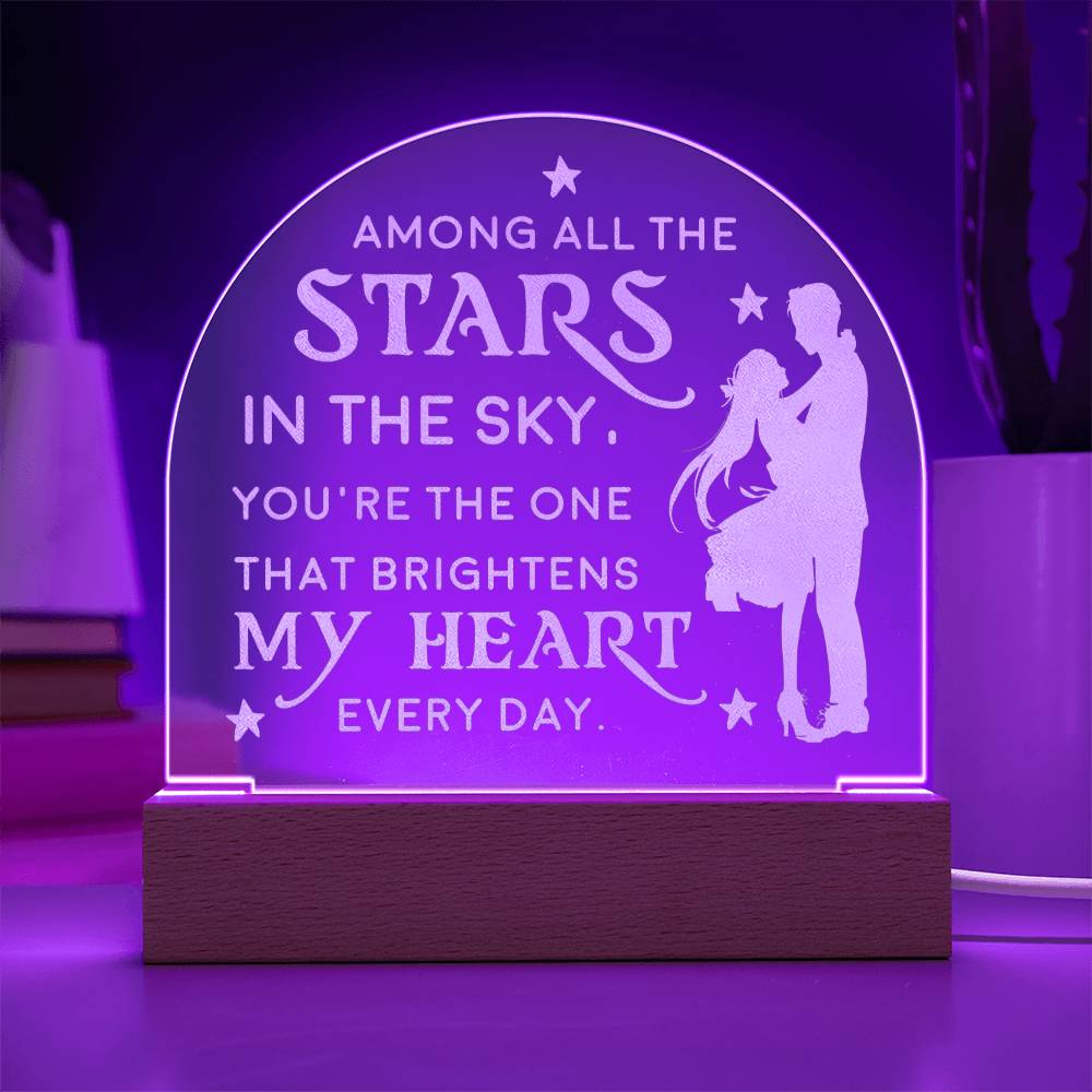 Engraved Acrylic Dome Plaque - To My Wife, To My Soulmate - Among All The Stars