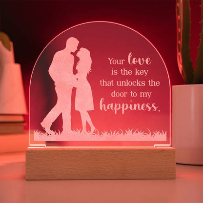 Acrylic Dome Plaque with personalized message card for her