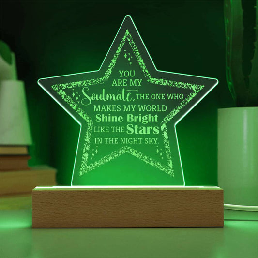 Engraved Acrylic Star Plaque - You Are My Soulmate