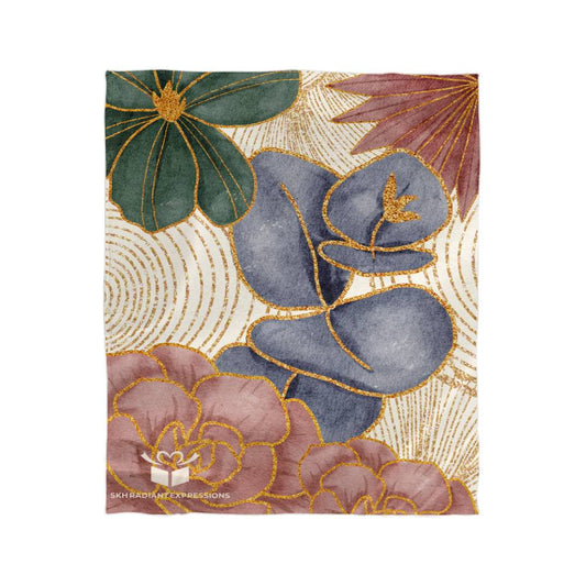 Personalized Mink Touch Fleece Floral Blanket for them