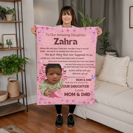 Personalized Zahra Blanket for them
