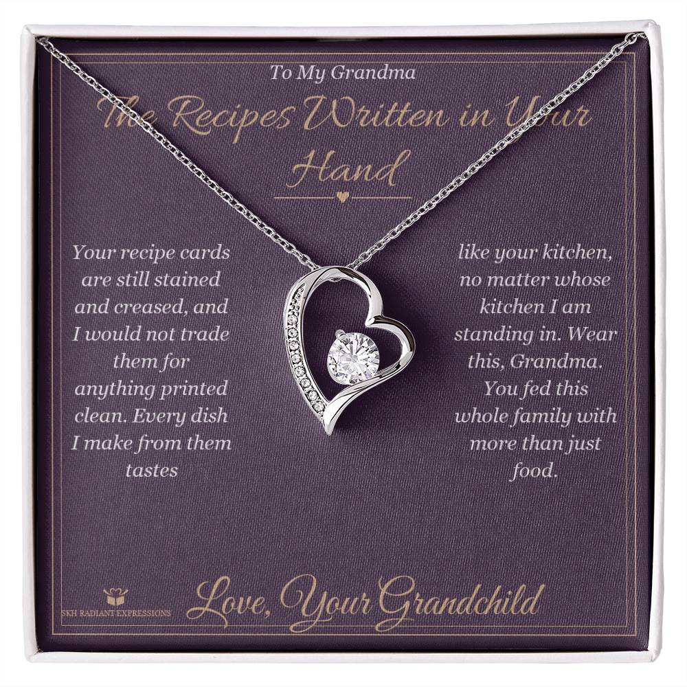 The Recipes Written in Your Hand - Forever Love Necklace for Grandmother