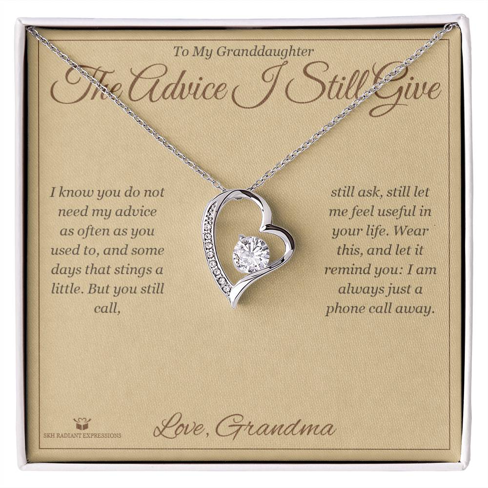The Advice I Still Give - Forever Love Necklace for Granddaughter - personalized keepsake gift from SKH Radiant Expressions