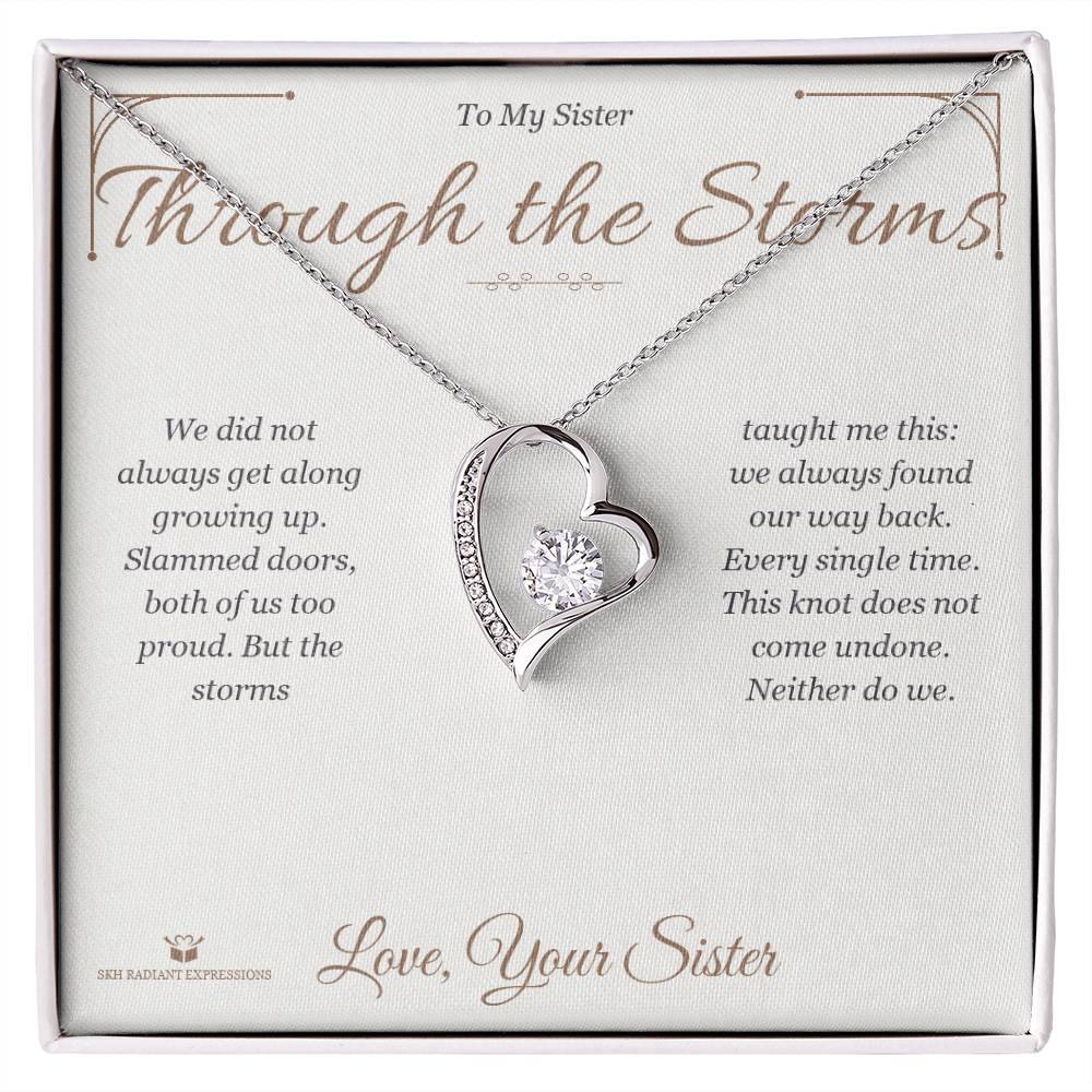 Through the Storms - Forever Love Necklace for Sister - personalized keepsake gift from SKH Radiant Expressions