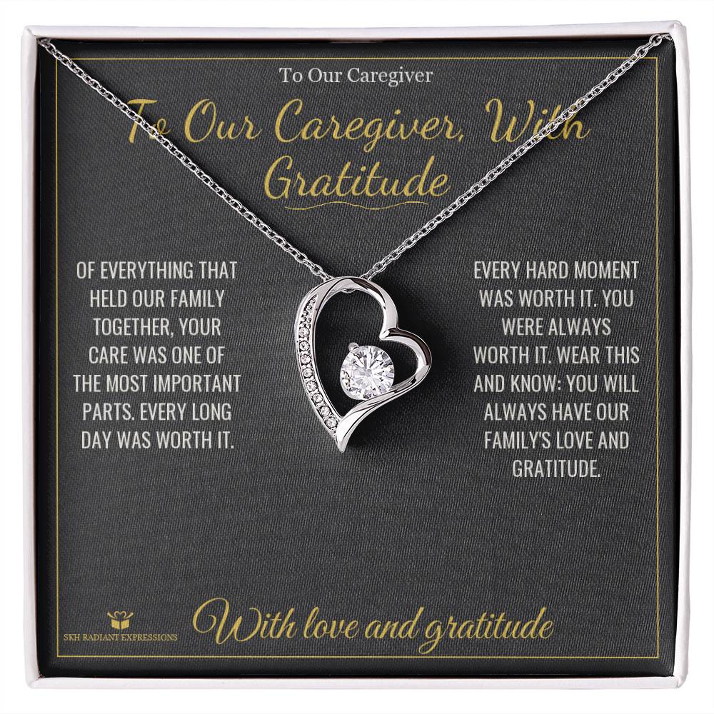 To Our Caregiver, With Gratitude - Forever Love Necklace for Caregiver - personalized keepsake gift from SKH Radiant Expressions