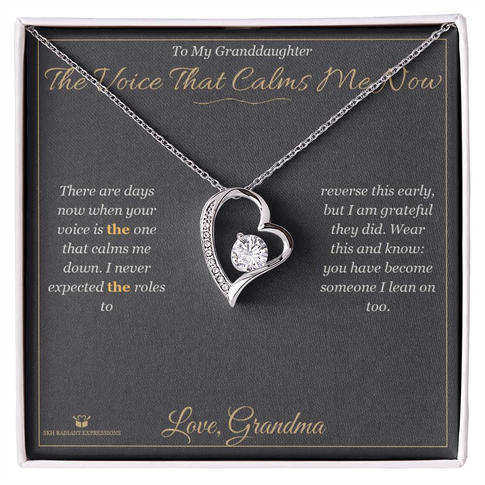 The Voice That Calms Me Now - Forever Love Necklace for Granddaughter - personalized keepsake gift from SKH Radiant Expressions