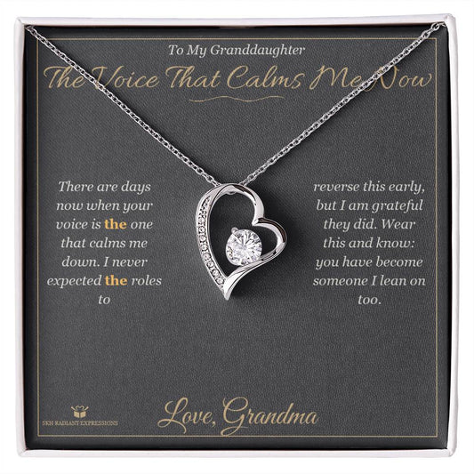 The Voice That Calms Me Now - Forever Love Necklace for Granddaughter - personalized keepsake gift from SKH Radiant Expressions